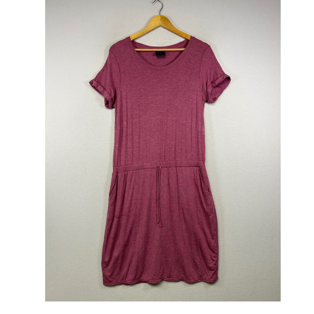 Athleisure 32 Degrees Cool Womens Large Pink Heathered Drawstring T-Shirt Dress - Picture 1 of 11